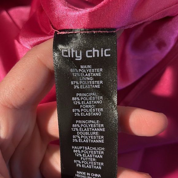 City Chic Flutter Dress in Shock Pink SZ 22 NWT - Picture 6 of 9